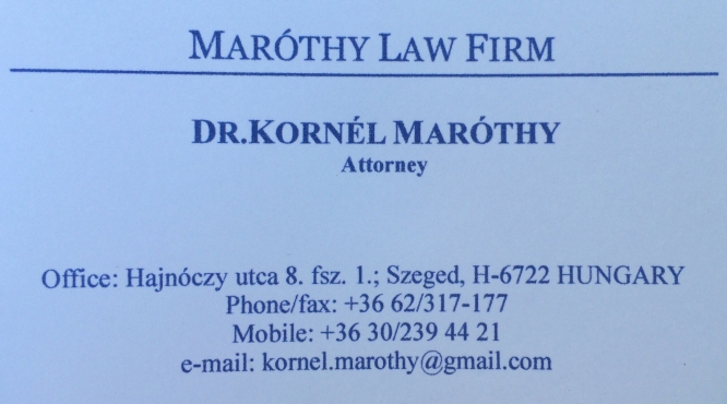 Dr. Kornél Maróthy üGyvéd
