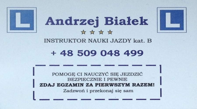 Andrzej Bialek Instruktor Nauki Jazdy