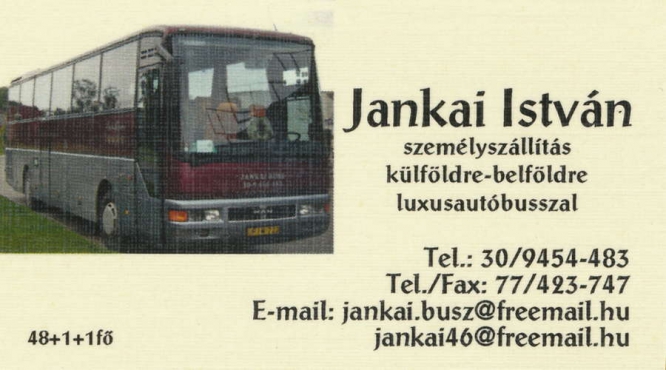 Jankai István autóbusz utaztatás