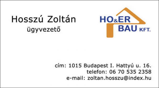 HO&ER BAU Kft. Hosszú Zoltán