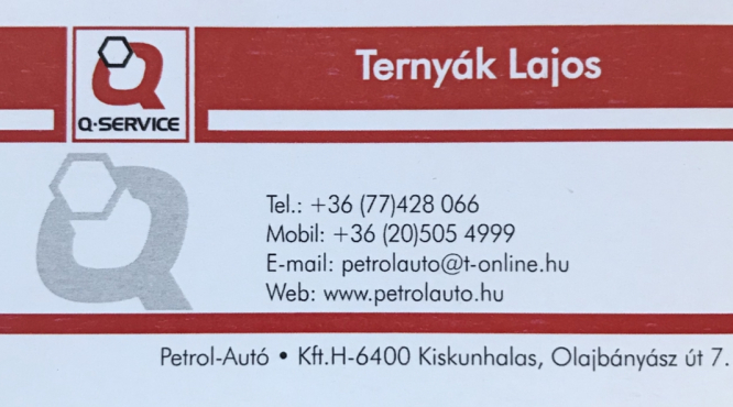 Petrol Autó Kft. Ternyák Lajos