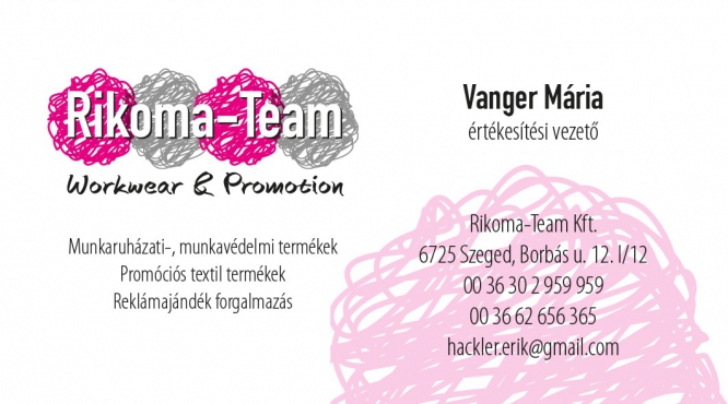 Rikoma-Team Kft. – Munkaruházati-, munkavédelmi termékek, promóciós textil termékek, reklámajándék  forgalmazás.