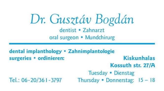 Dr.Bogdan Gusztáv fogszakorvos dentist