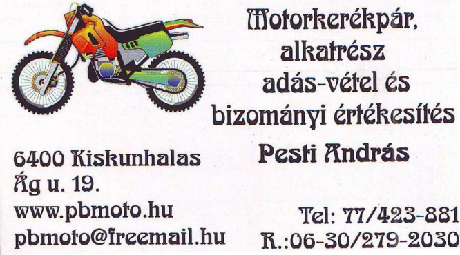 Motorkerékpár értékesítés Pesti András